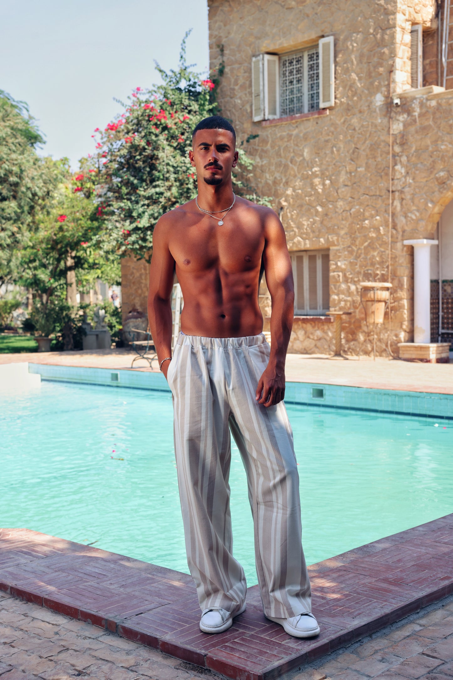 LINES PANTS IN BEIGE