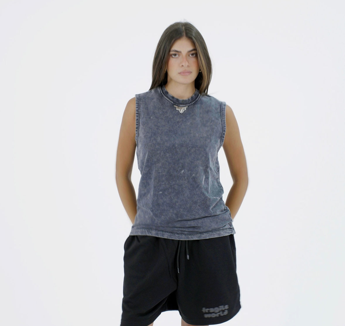 Washed oversized cut tee