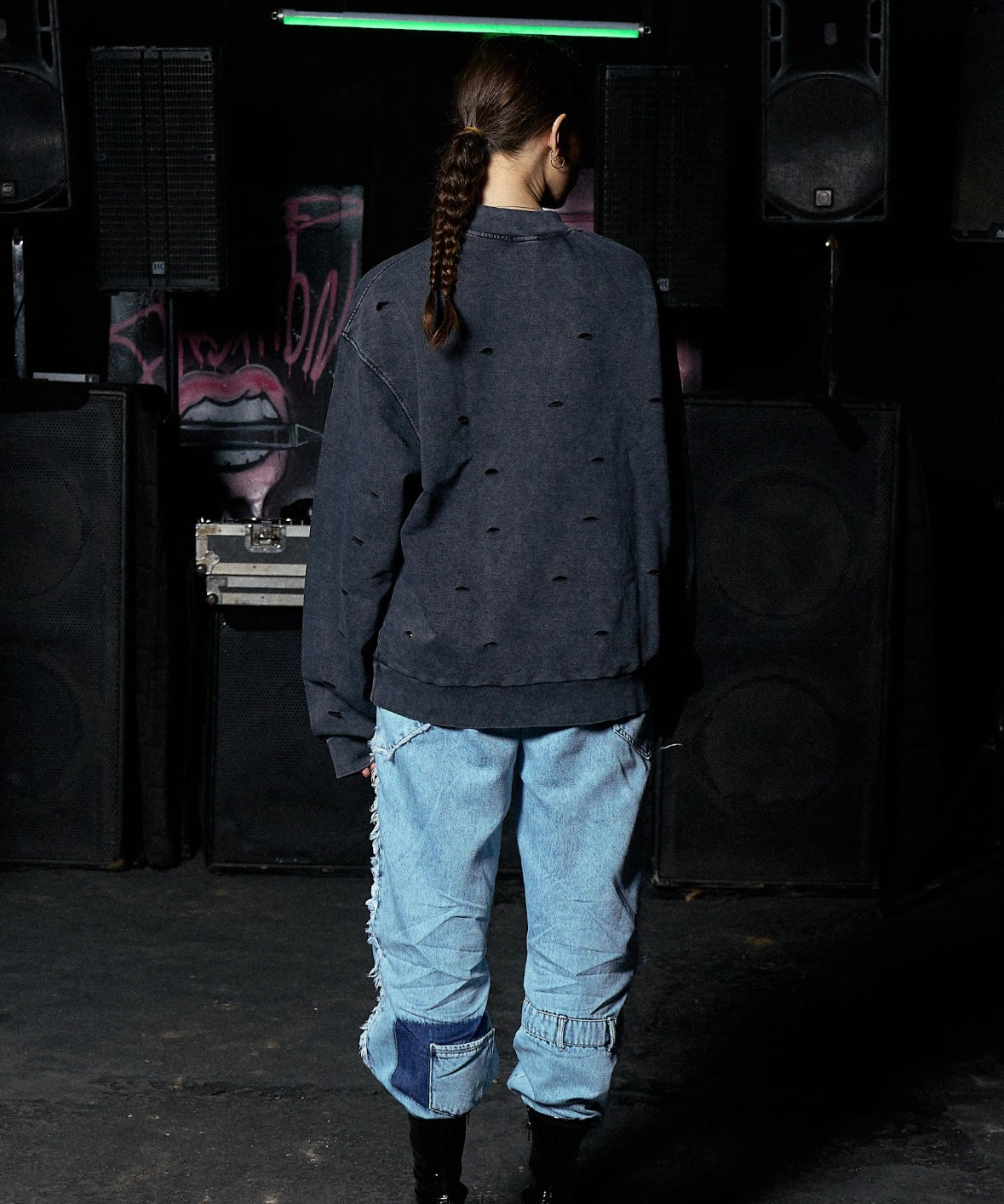 Washed grey crewneck