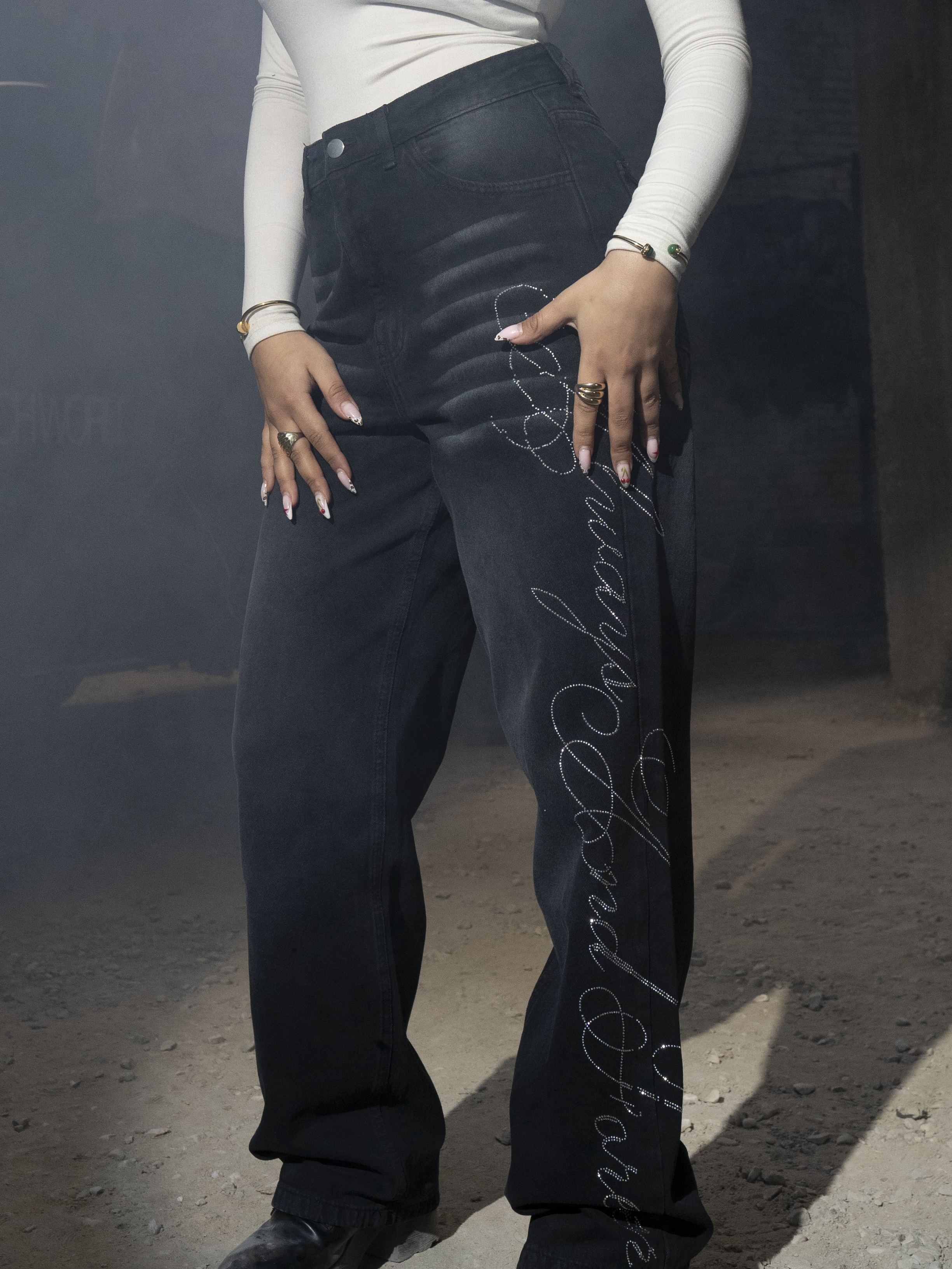 FOREVER STRASS DENIM IN BLACK