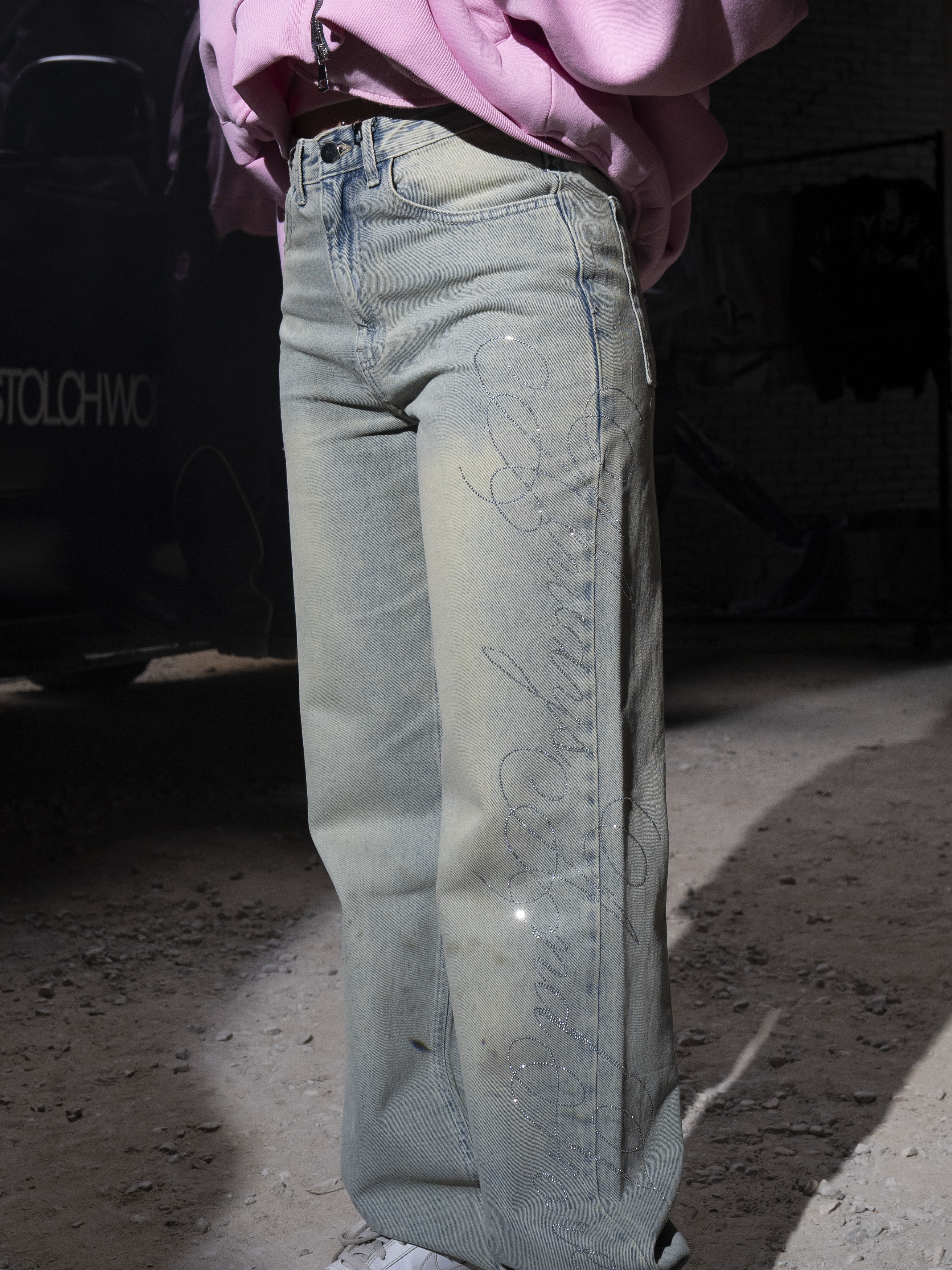 FOREVER STRASS DENIM IN FADED BLUE