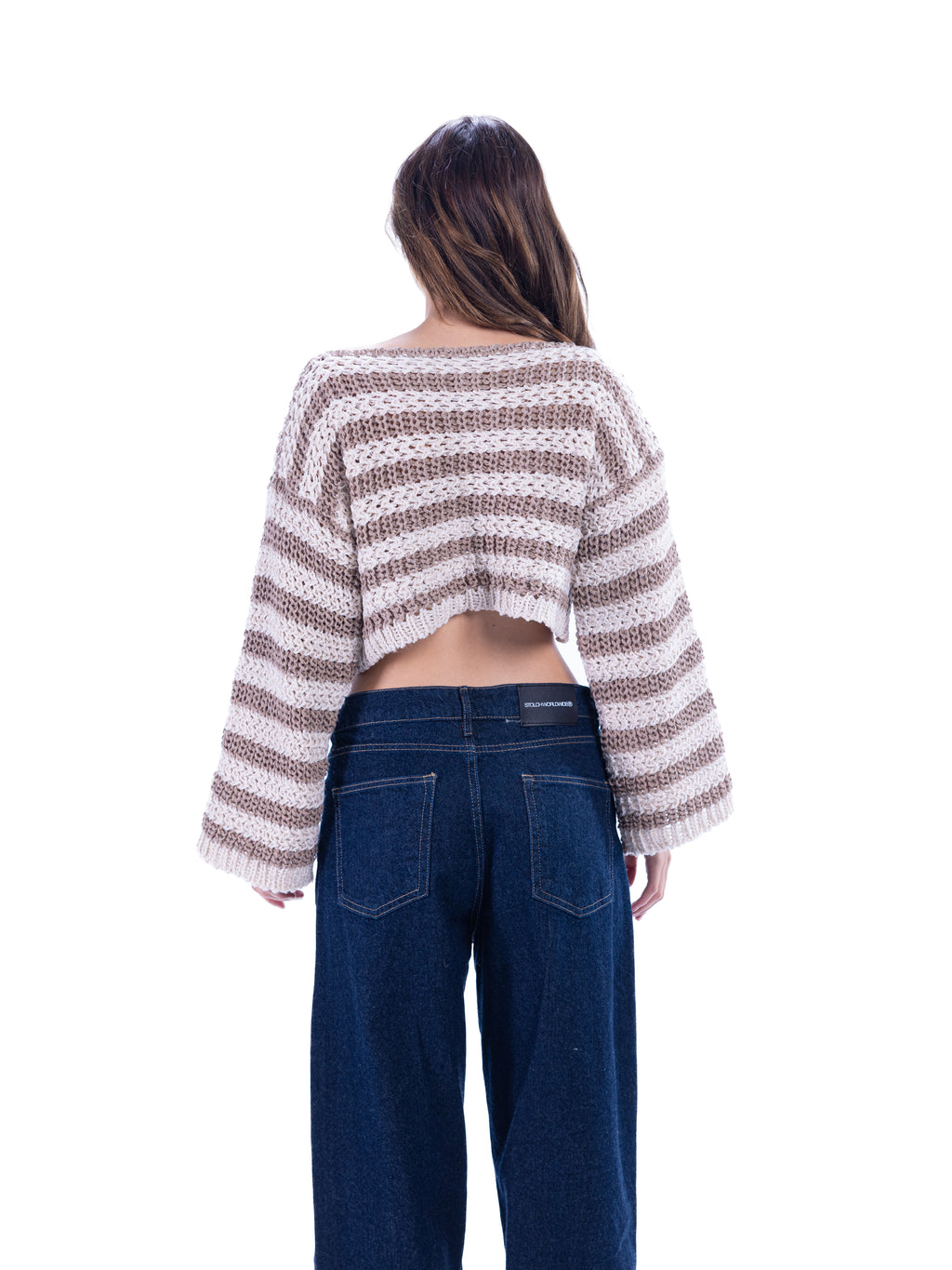 Oatmeal ripple cropped sweater