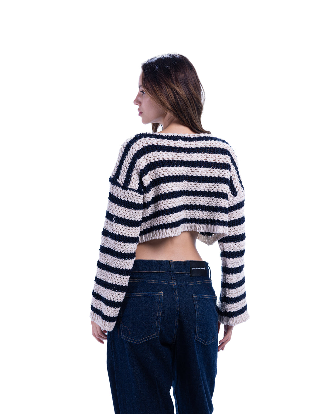 Midnight ripple cropped sweater