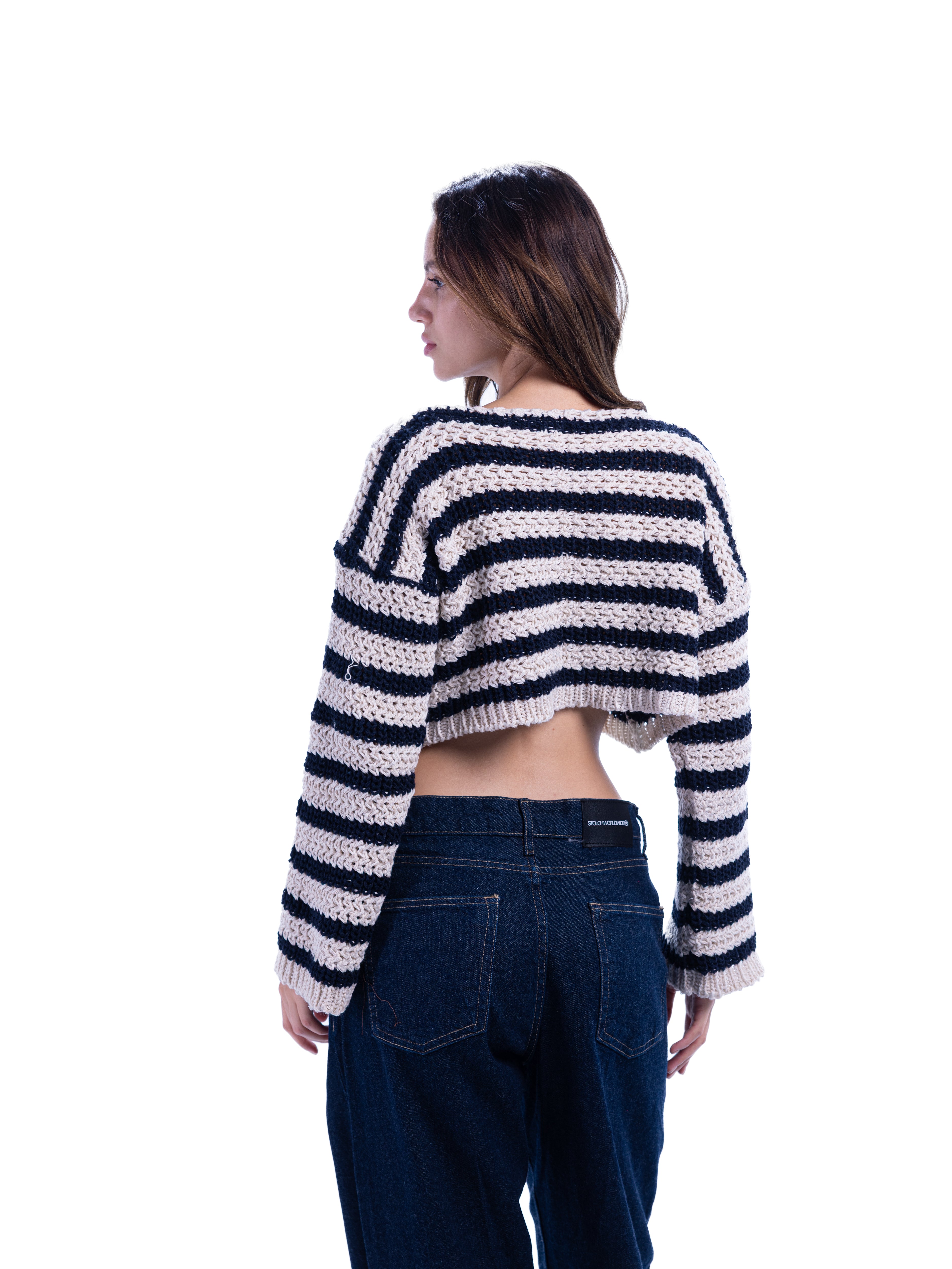 Midnight ripple cropped sweater