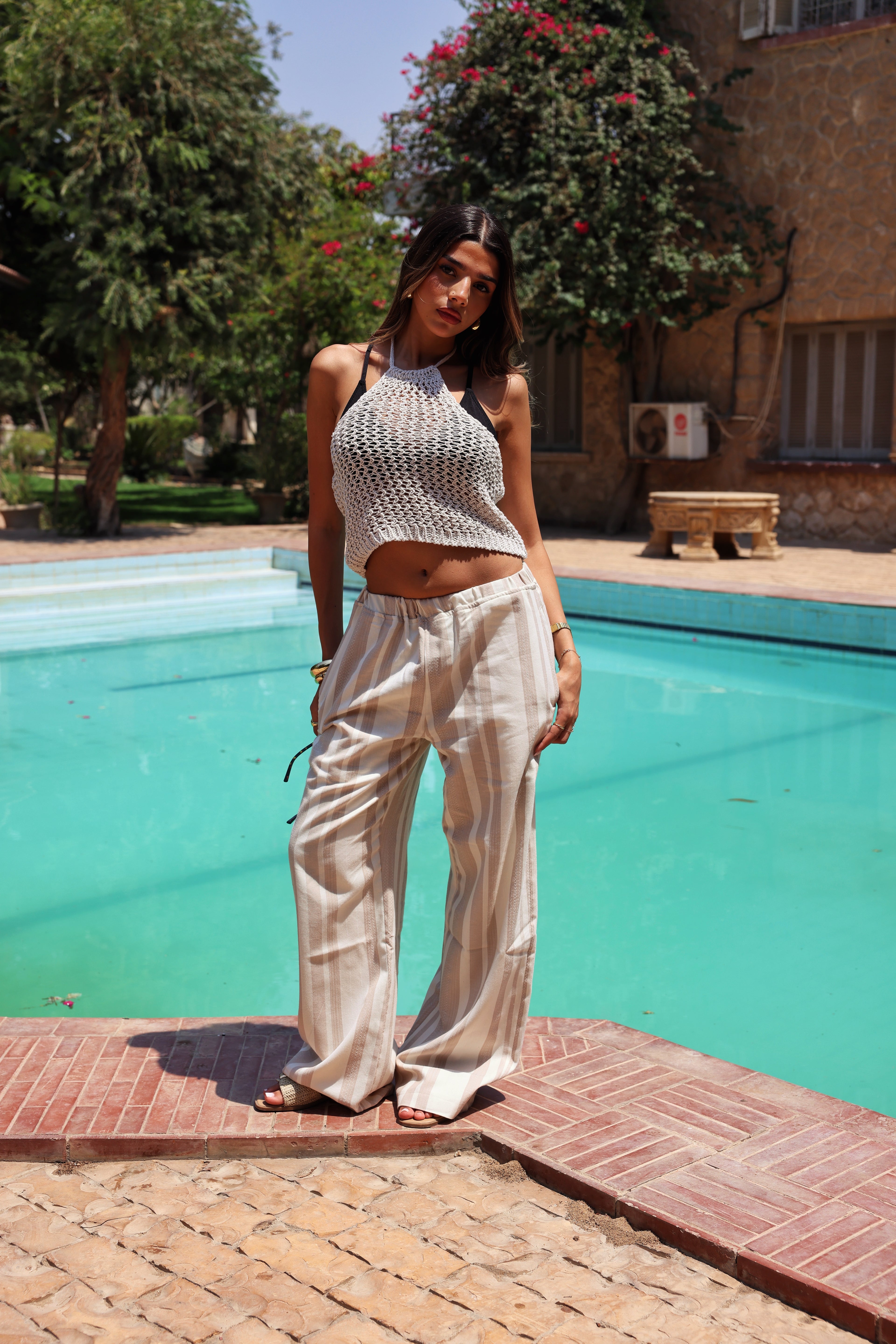 LINES PANTS IN BEIGE