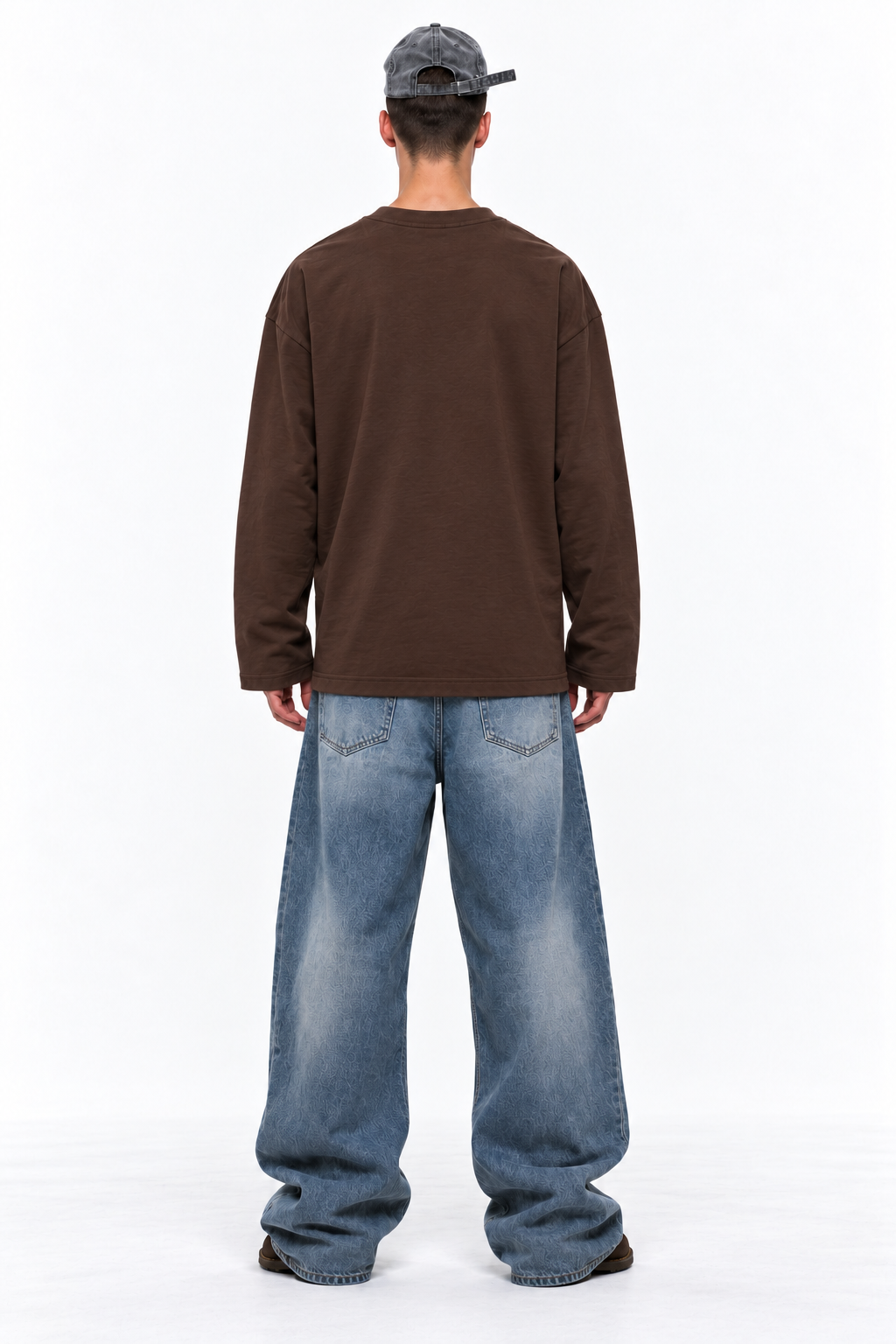 STOLCH 1967 Cairo Long Sleeve — Brown with pink print, back