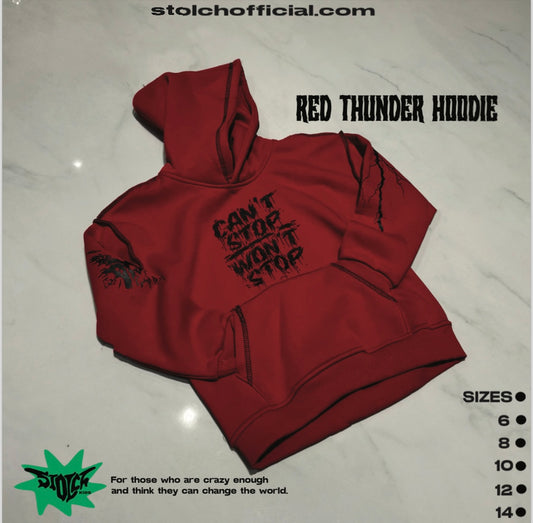 Red thunder Hoodie Kids