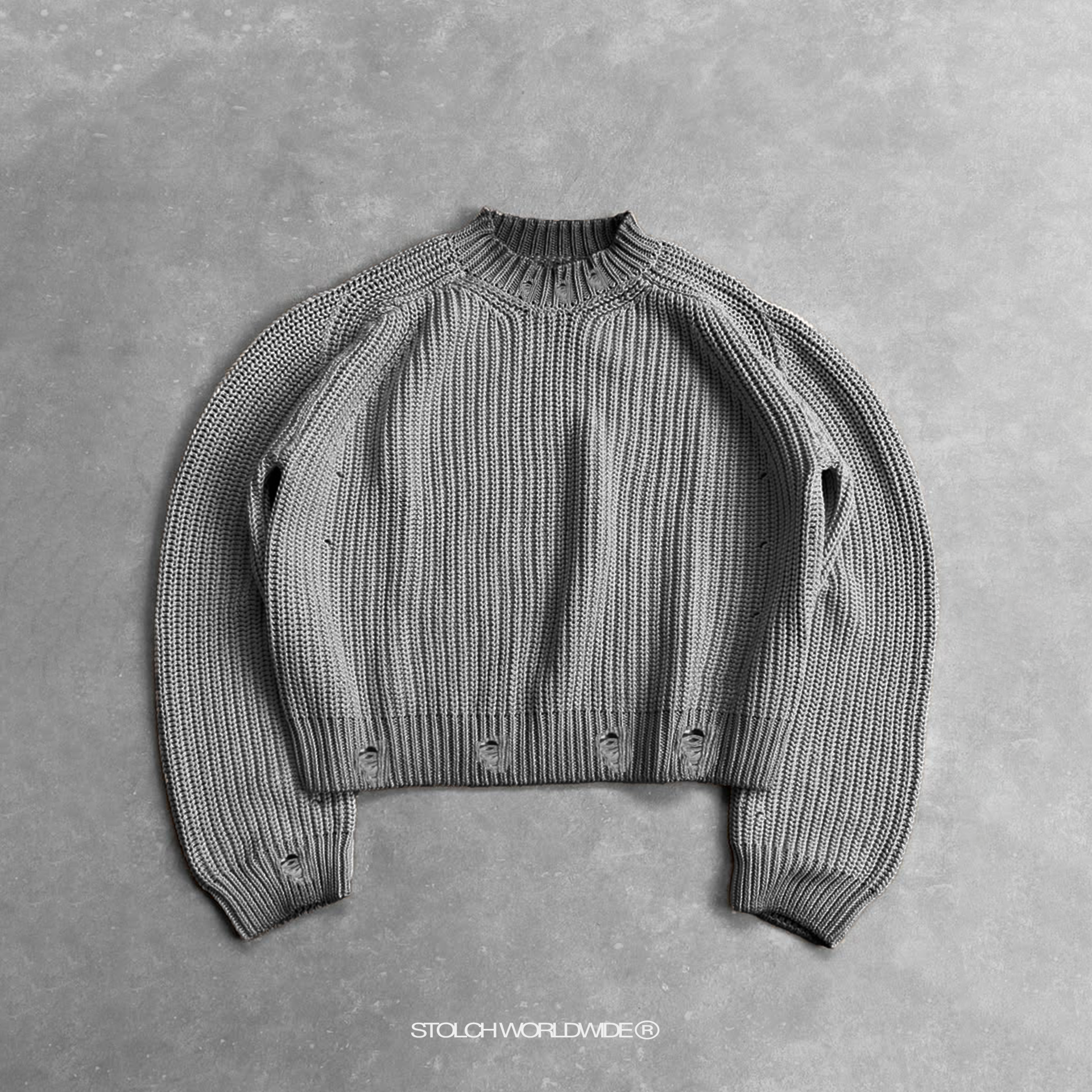 Grey ripped knit