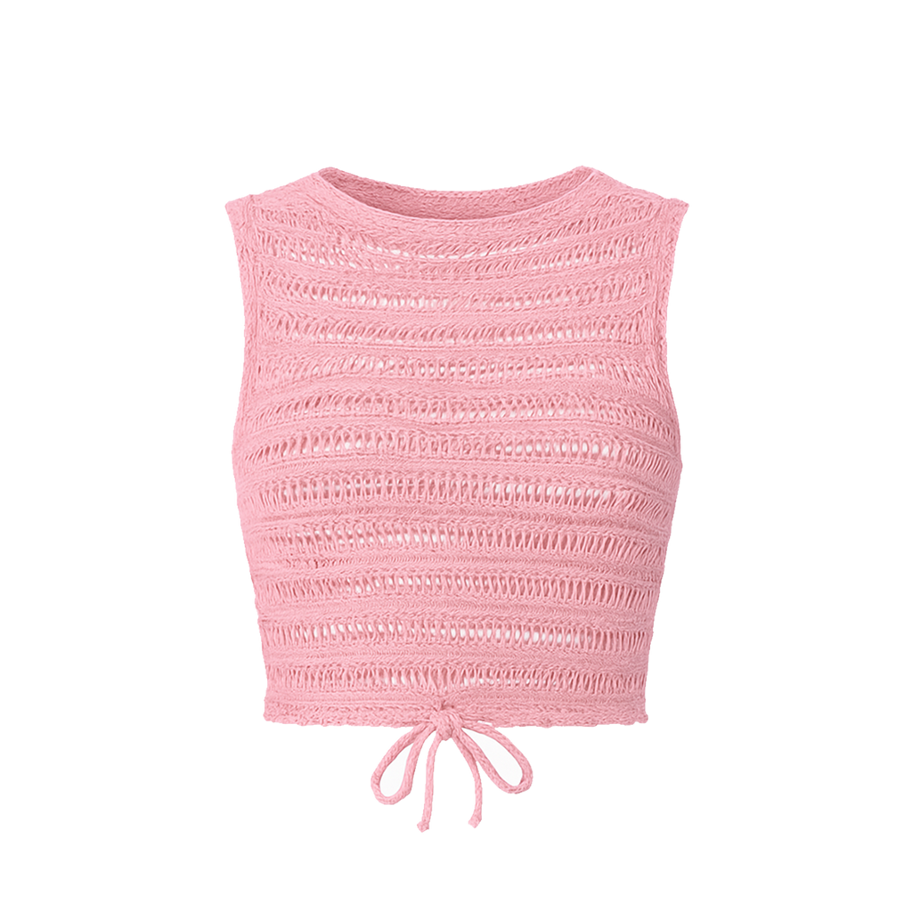 CROPPED KNITTED TOP PINK