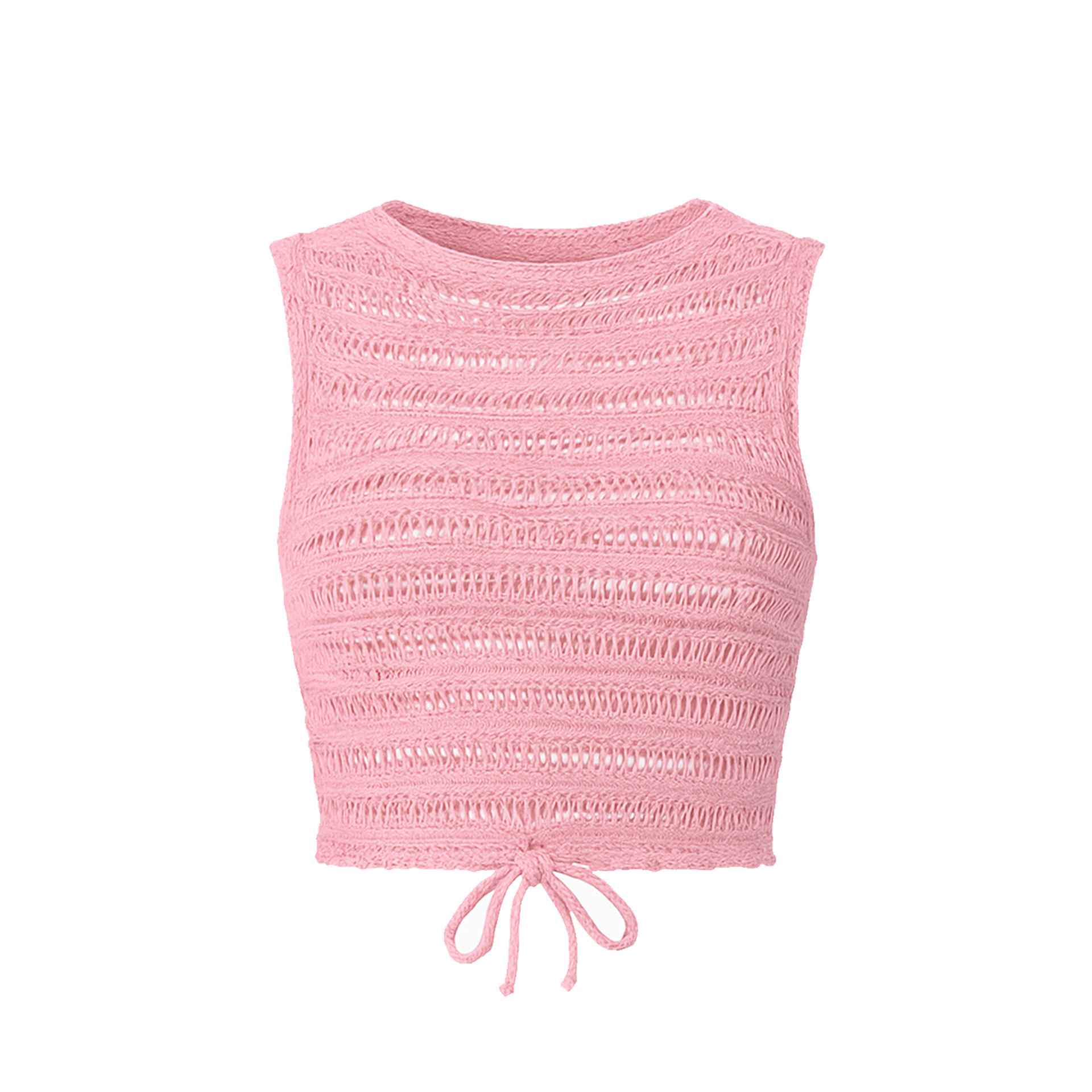 CROPPED KNITTED TOP PINK