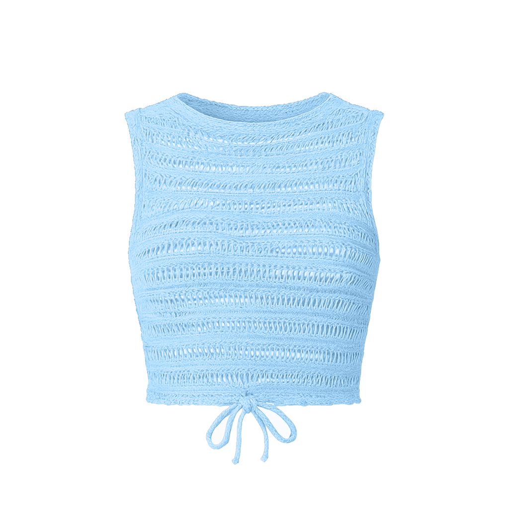 CROPPED KNITTED TOP BABYBLUE
