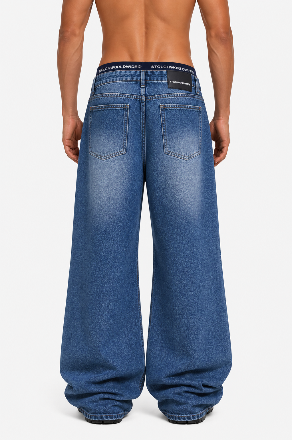 Washed Blue Boxer Jeans | Unisex