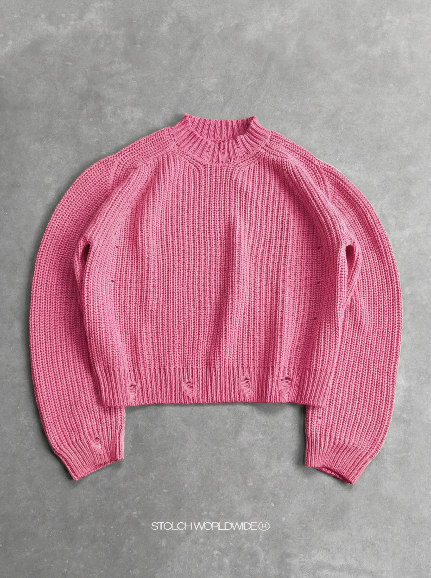 Pink ripped knit