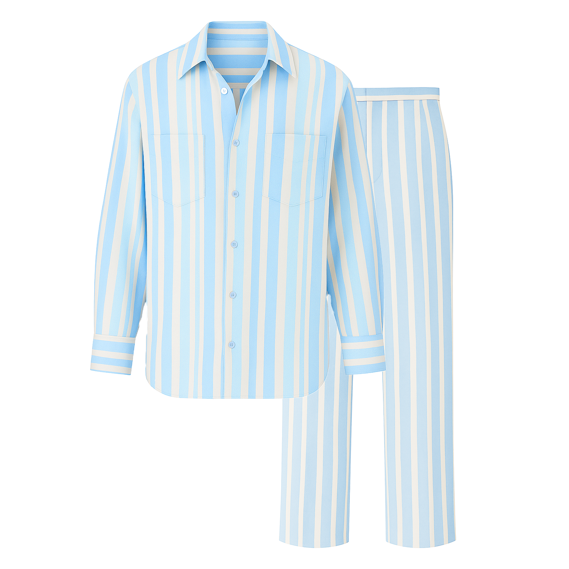FULL LINES LINEN SET IN BABY BLUE