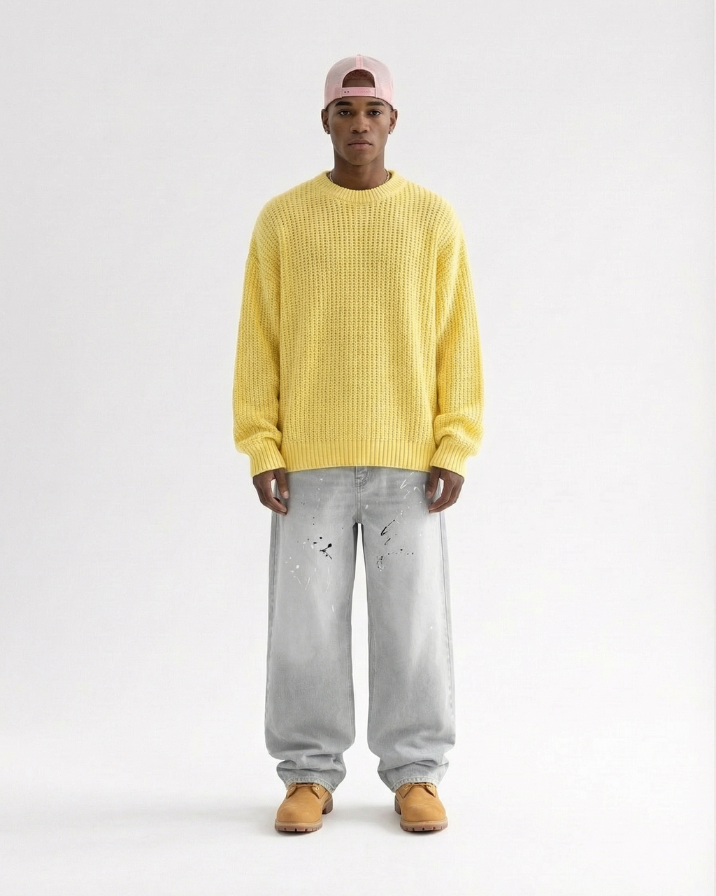 Butter yellow ripped knit
