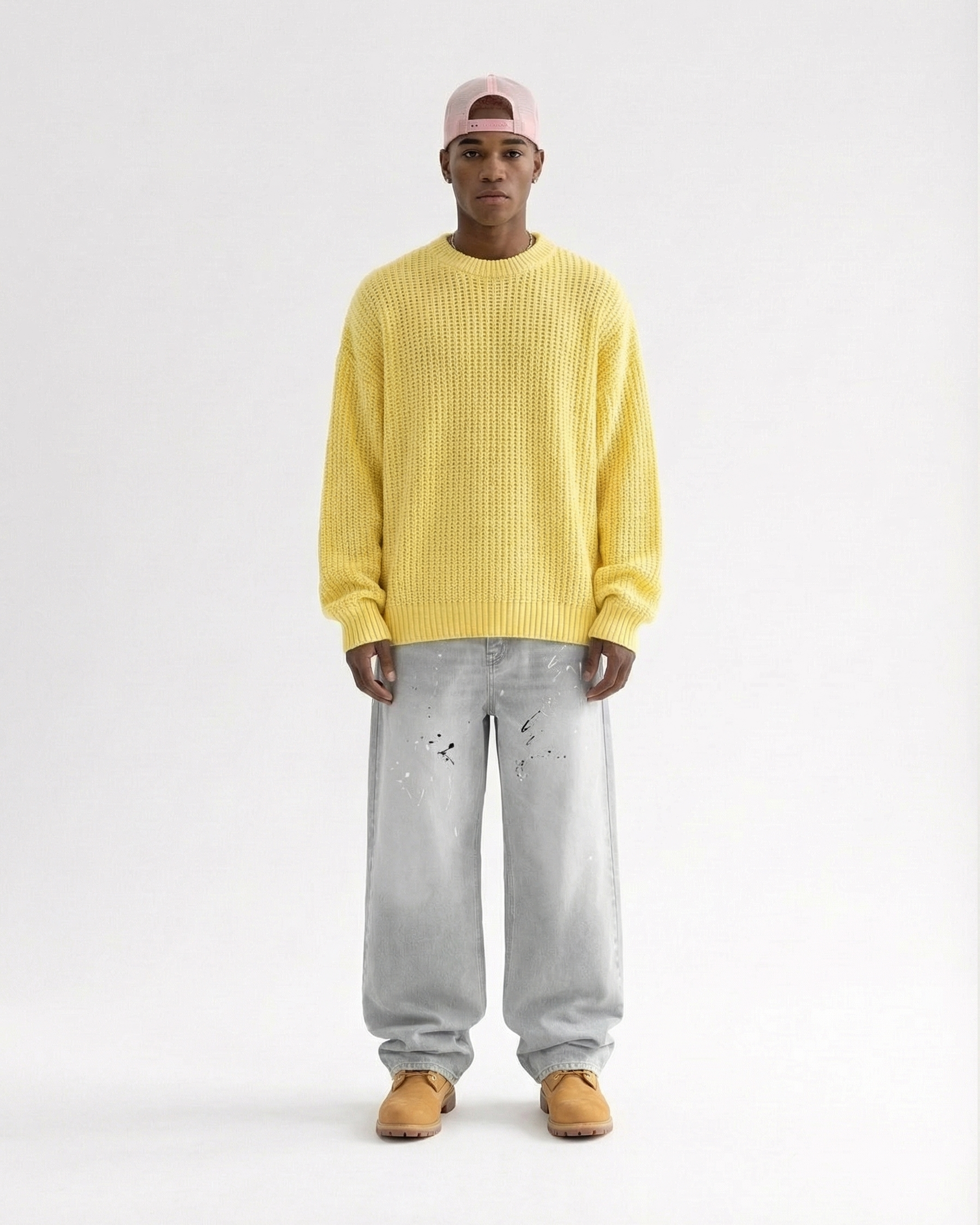 Butter yellow ripped knit