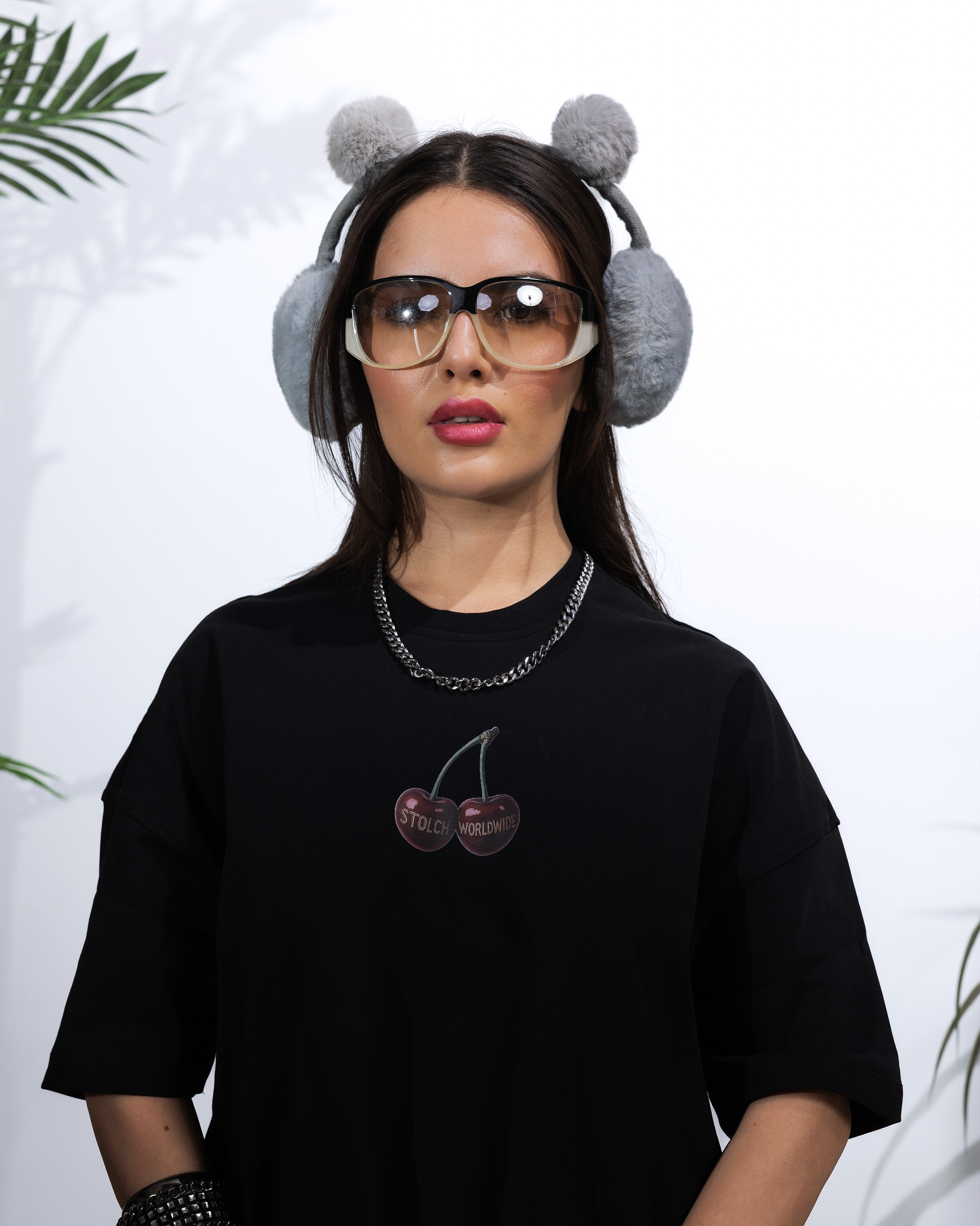 Cherry black tee