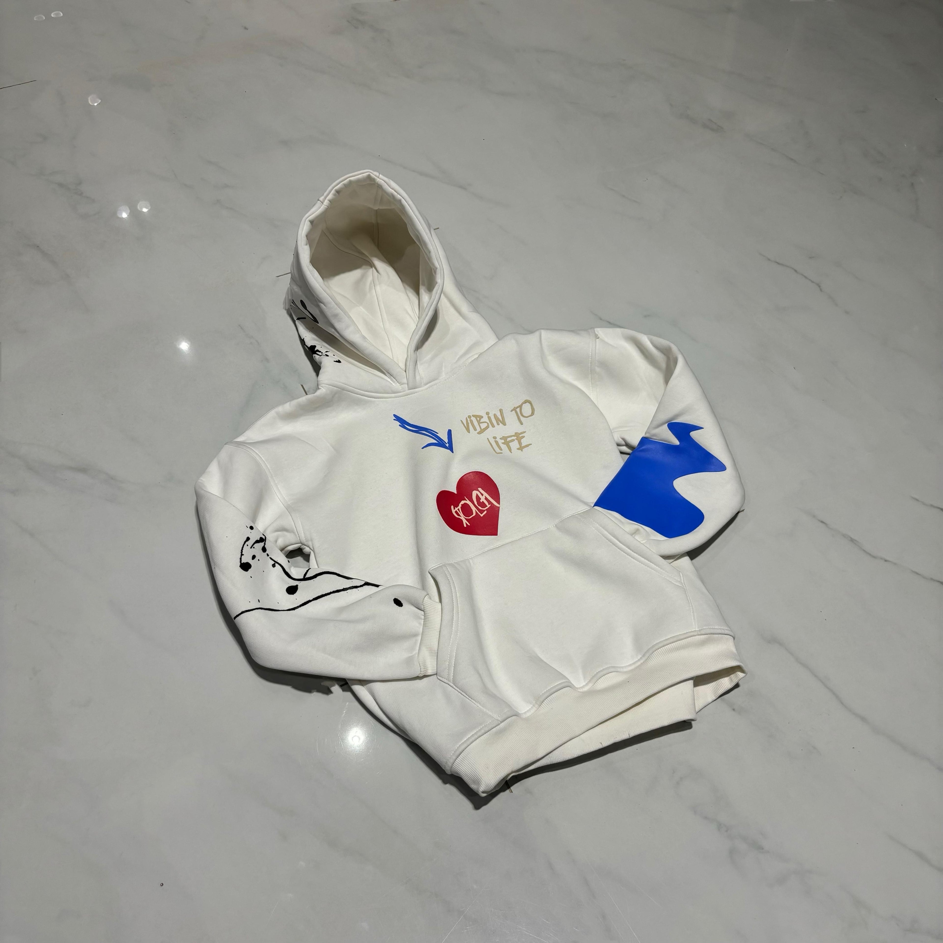 Heart White Hoodie Kids