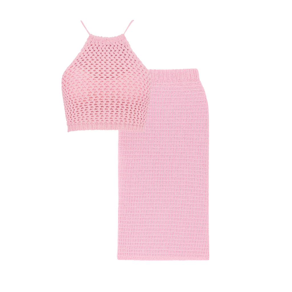 PINK BACKLESS TOP