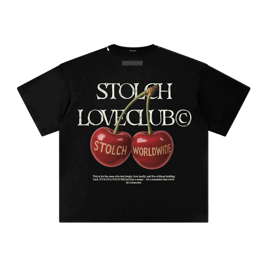 Cherry black tee