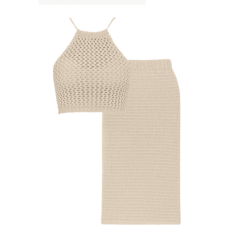 BEIGE BACKLESS TOP