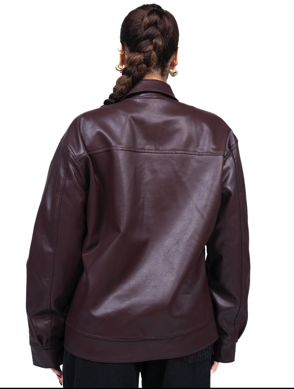 Brown leather jacket