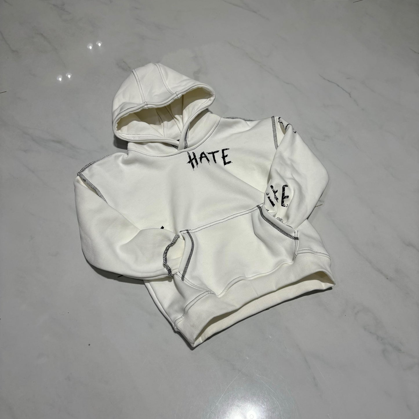 White hate hoodie Kids