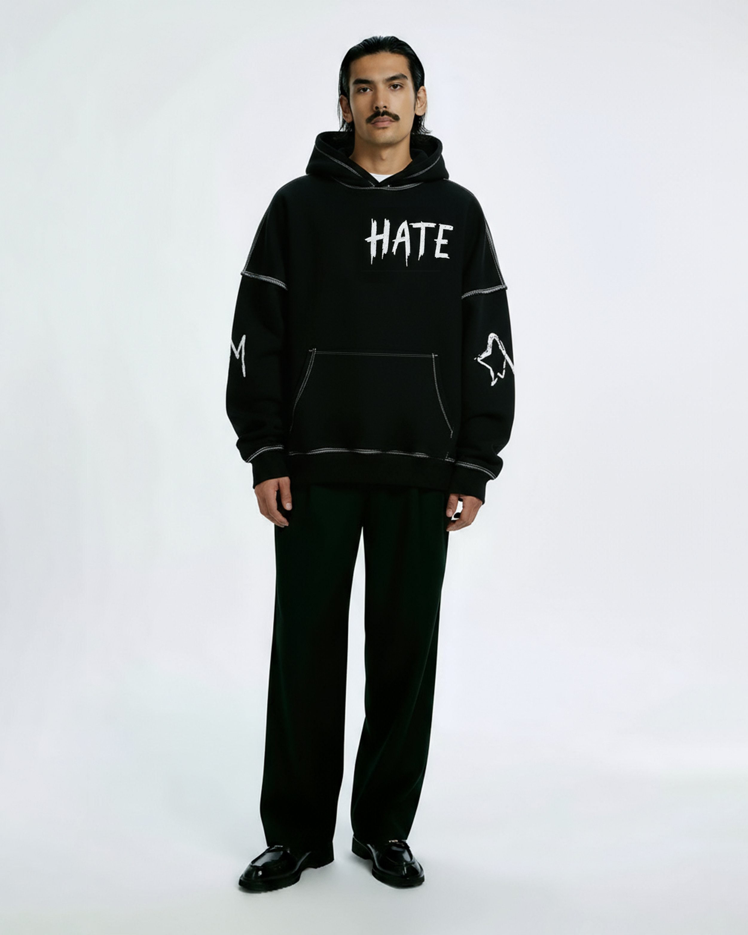 BLACK HATE HOODIE