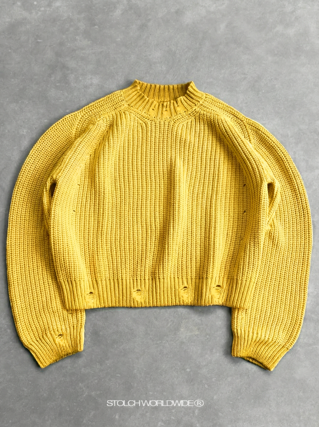Butter yellow ripped knit
