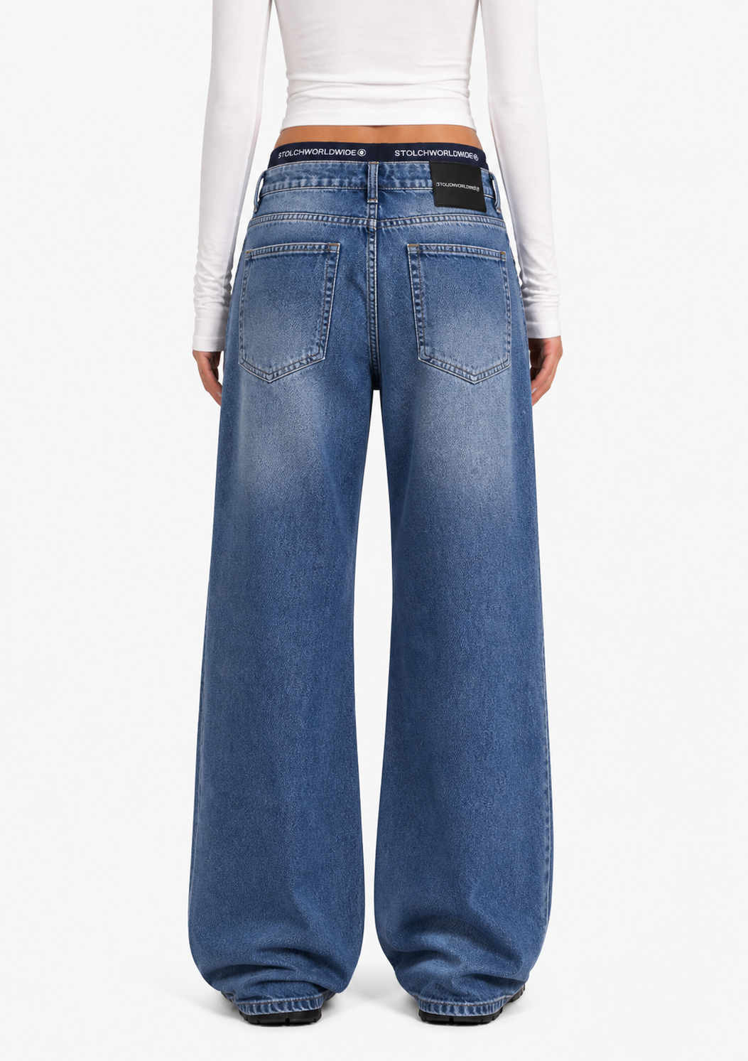 Washed Blue Boxer Jeans | Unisex