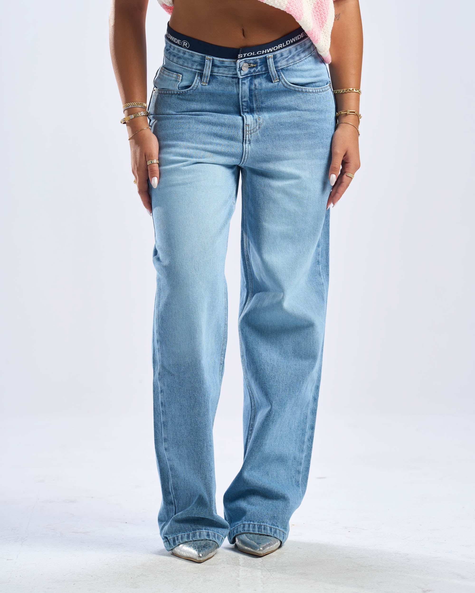 Washed Blue Boxer Jeans | Unisex