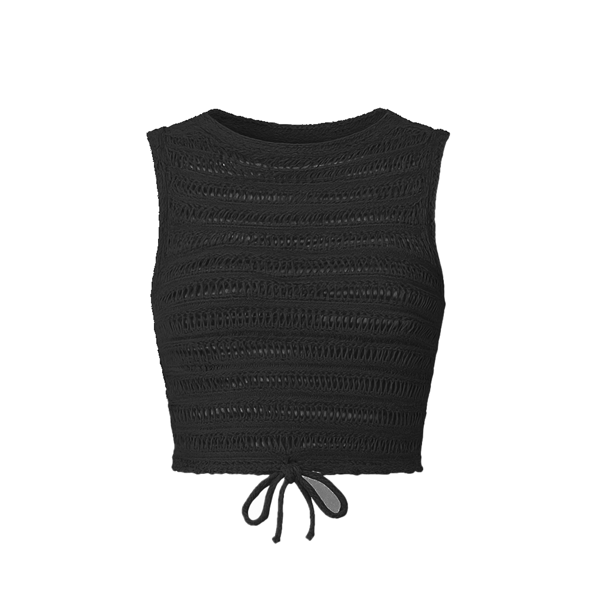 CROPPED KNITTED TOP BLACK