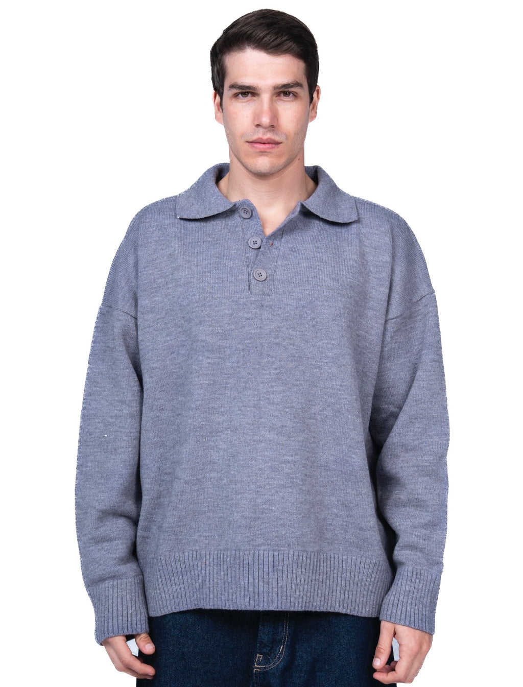 Grey Polo Sweater