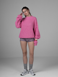Pink ripped knit