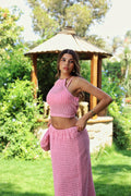 PINK BACKLESS TOP