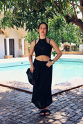 BLACK BACKLESS TOP