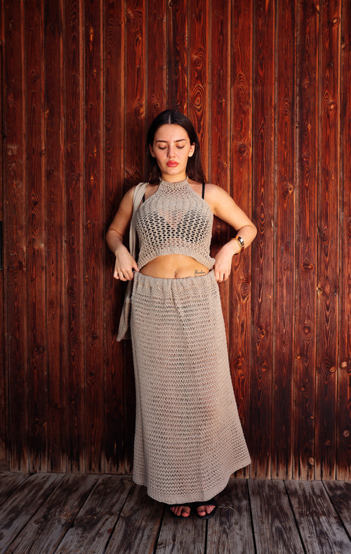 BEIGE BEACH SKIRT