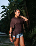 brown v cut tee
