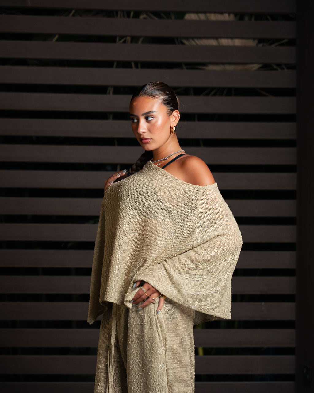 beige sparkle set