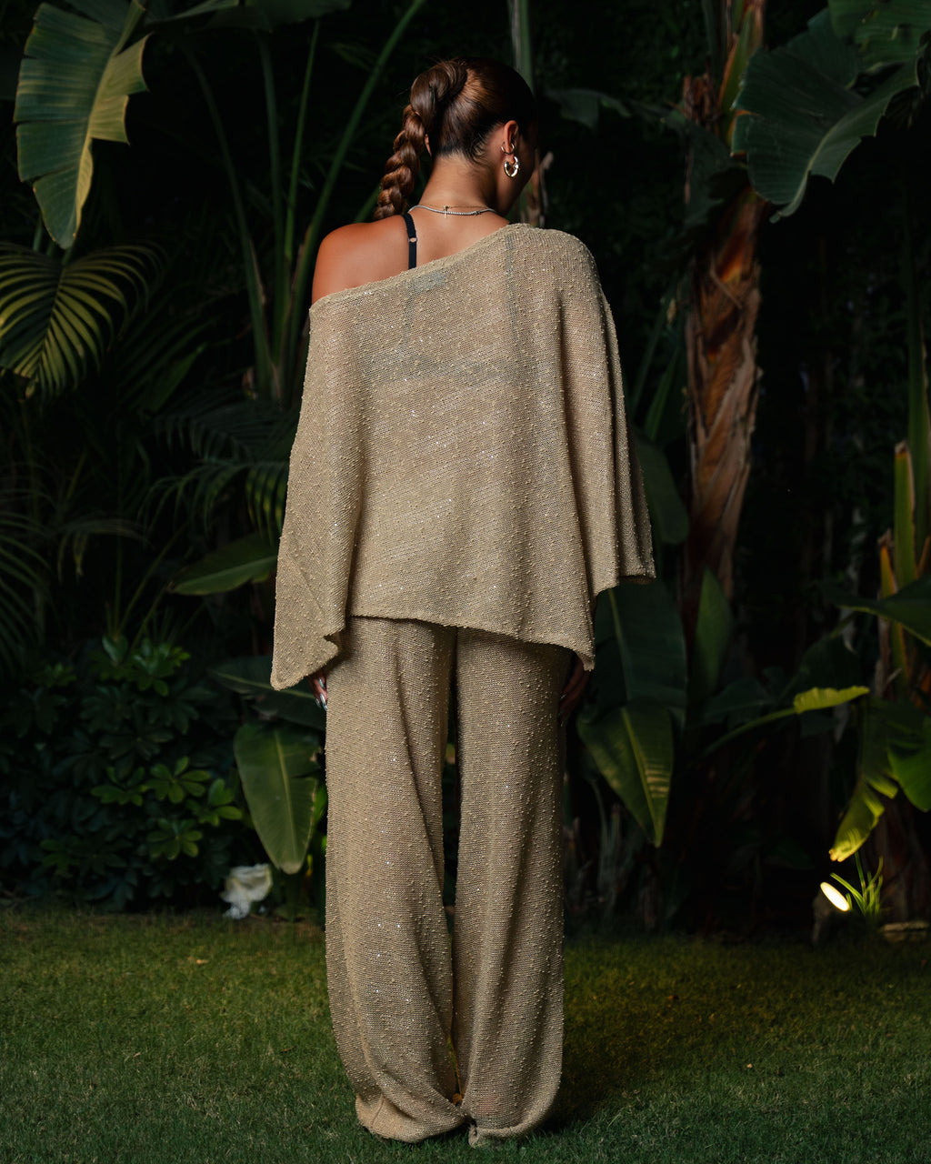 beige sparkle set