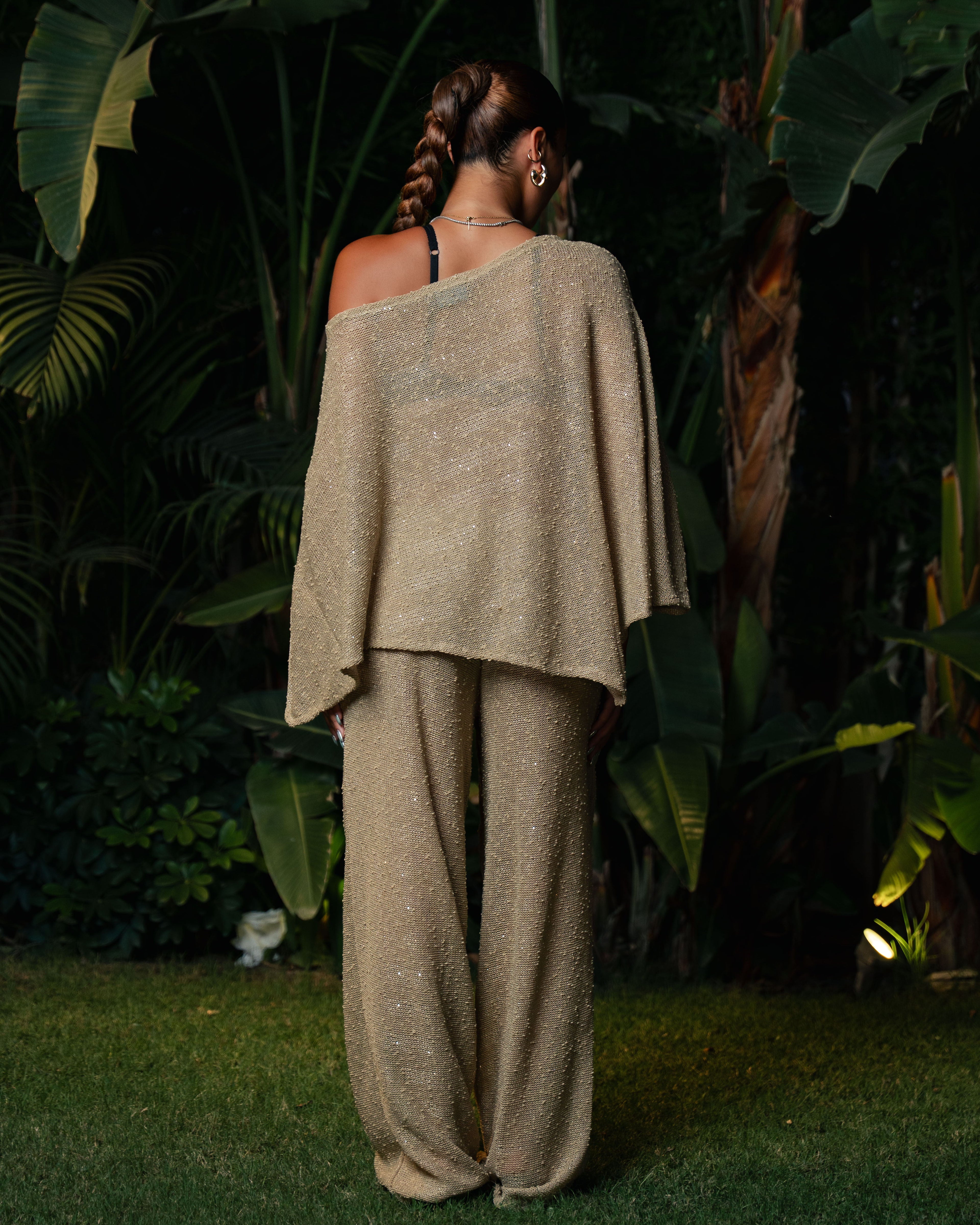 beige sparkle set