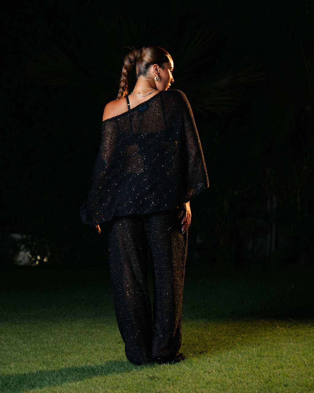 black sparkle set