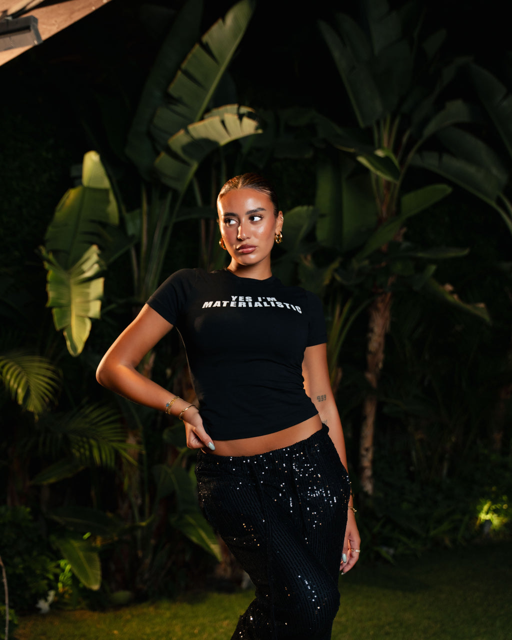 materialistic baby tee