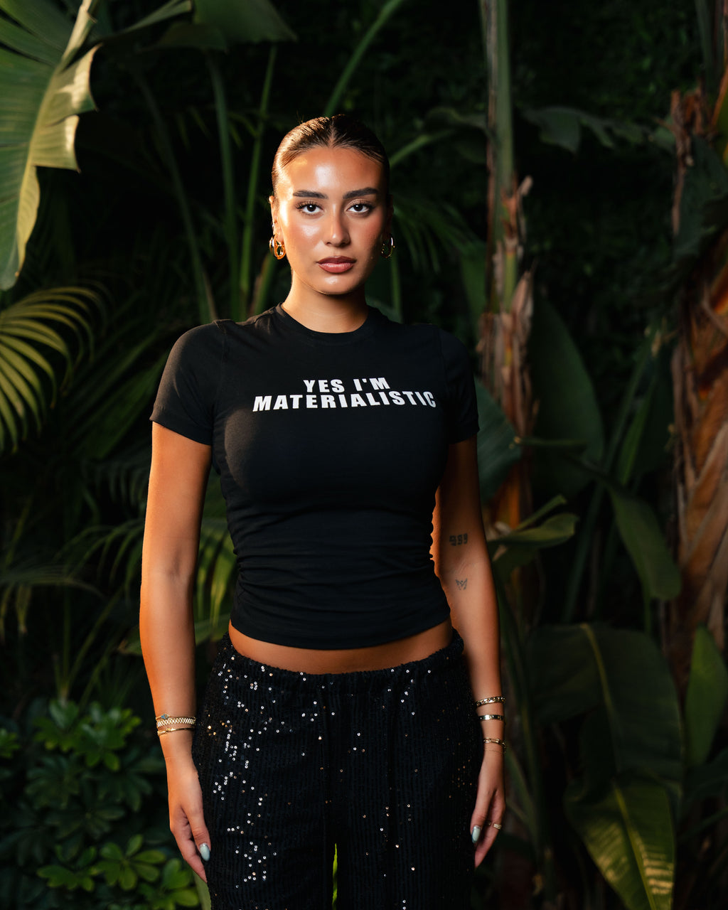 materialistic baby tee