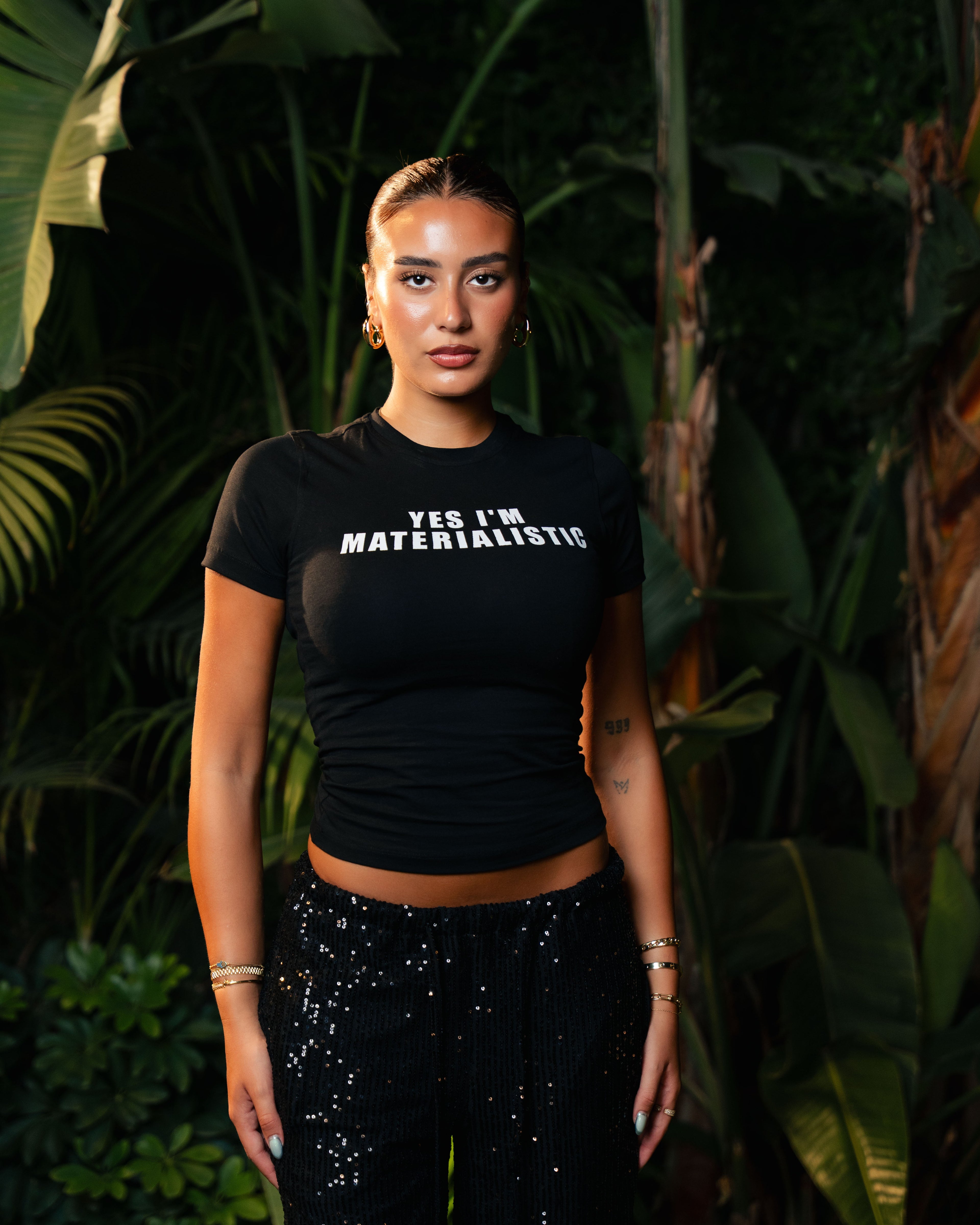 materialistic baby tee