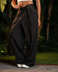 brown striped scarf pants