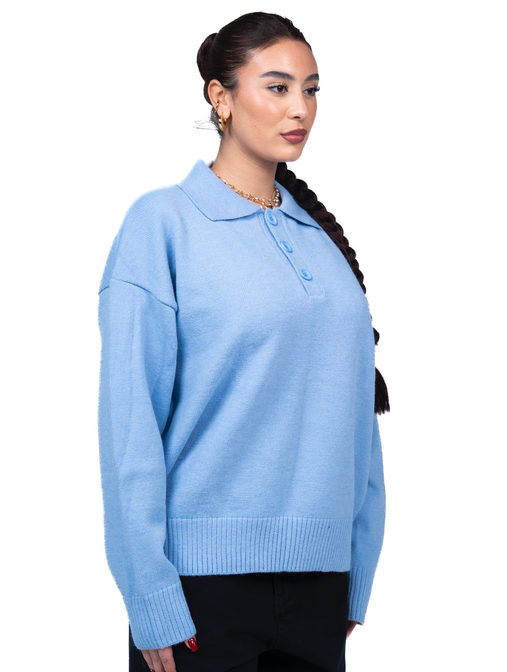 Baby Blue Polo Sweater