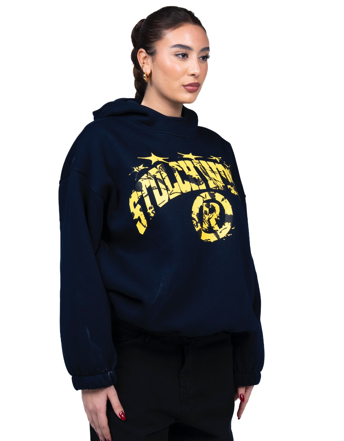 Navy blue Cropped Hoodie