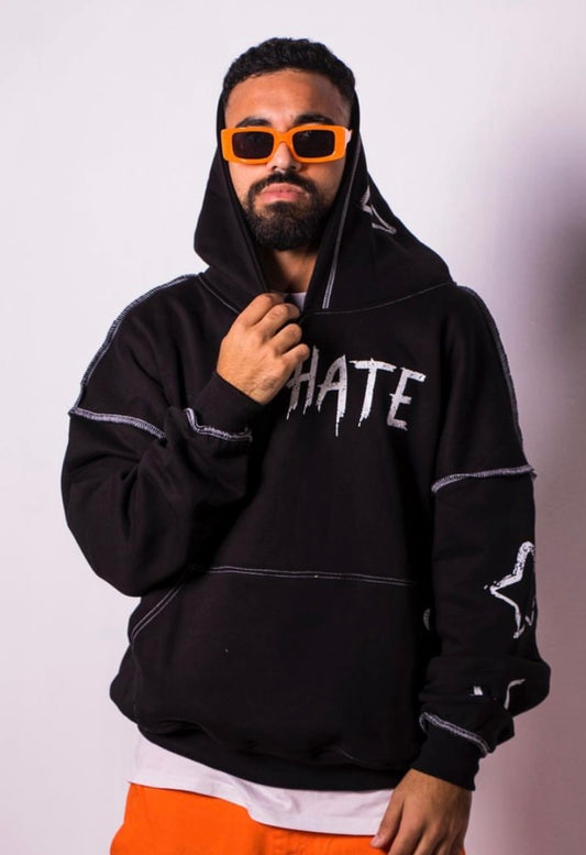 BLACK HATE HOODIE