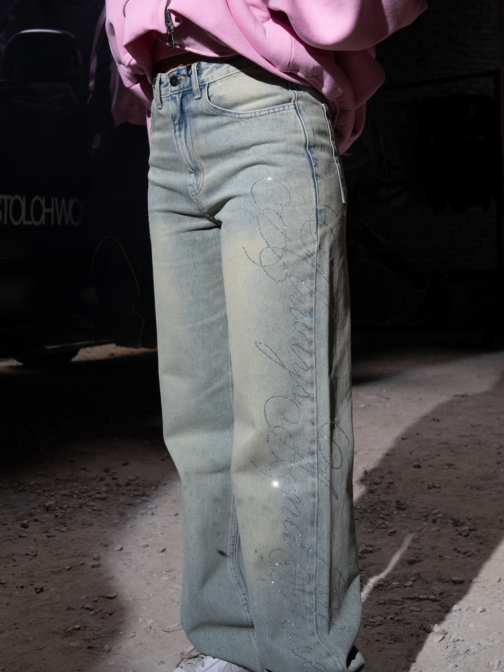 FOREVER STRASS DENIM IN FADED BLUE